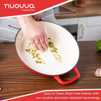 Shallow Cast Iron Dutch Oven Casserole Pot (Multiple Colours & Sizes) by Nuovva