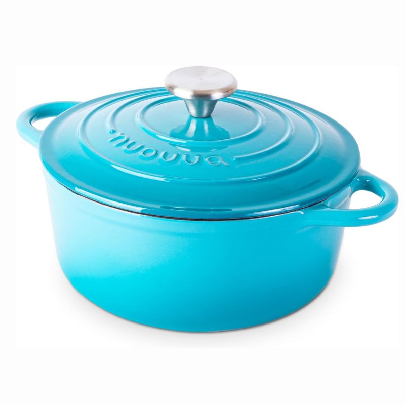 Light Blue Cast Iron Dutch Oven Casserole Pot - 22cm - 2.9L