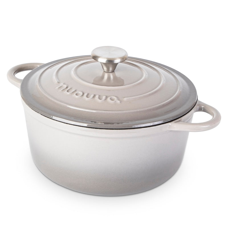Cast Iron Dutch Oven with Lid, Casserole Pot - 24cm - 4.7L (Multiple Colours)