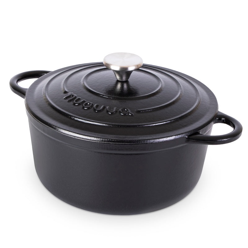 Cast Iron Dutch Oven with Lid, Casserole Pot - 24cm - 4.7L (Multiple Colours)