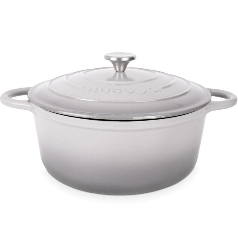 Grey Enamelled Cast Iron Casserole Pot - 28cm - 6L