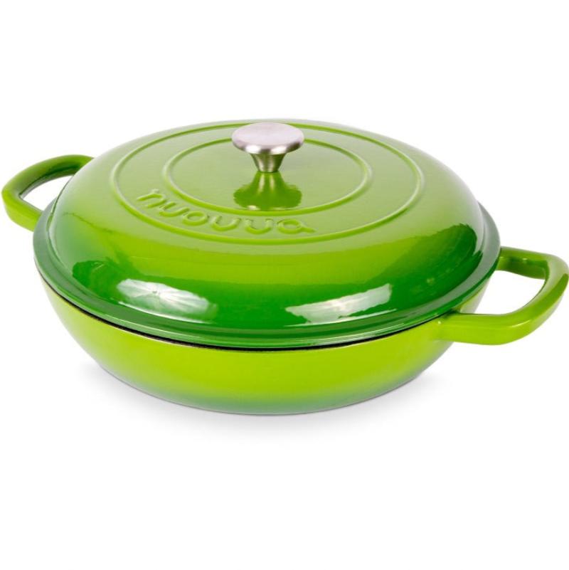Shallow Cast Iron Dutch Oven Casserole Pot (Multiple Colours & Sizes) by Nuovva