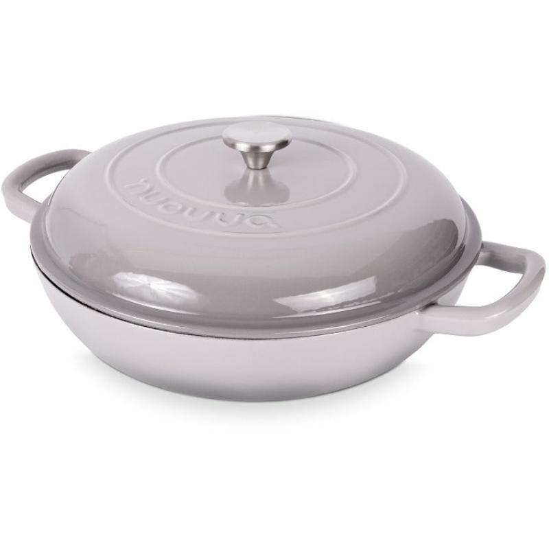Shallow Cast Iron Dutch Oven Casserole Pot (Multiple Colours & Sizes) by Nuovva
