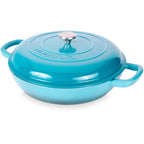 Shallow Cast Iron Dutch Oven Casserole Pot - 3.9L - 30cm (Multiple Colours) by Nuovva