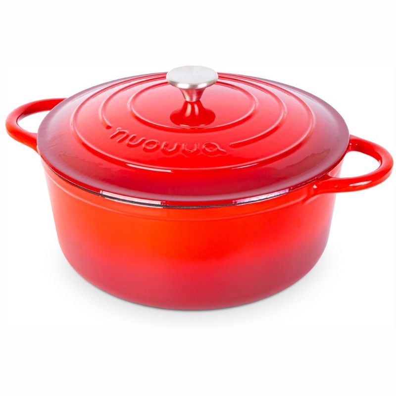 Red Enemalled Cast Iron Dutch Oven, Casserole Pot - 30cm - 6.9L