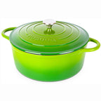 Light Green Enamelled Cast Iron Dutch Oven, Casserole Pot - 30cm - 6.9L