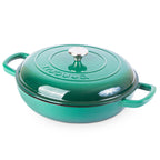 Shallow Cast Iron Dutch Oven Casserole Pot (Multiple Colours & Sizes) by Nuovva
