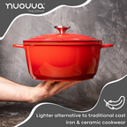 Aluminium Casserole Pot with Lid - 4L - 24cm, (Multiple Colours) by Nuovva