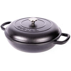 Shallow Cast Iron Dutch Oven Casserole Pot (Multiple Colours & Sizes) by Nuovva