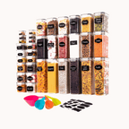 Airtight Kitchen Food Storage Containers, Multiple Sizes - Set of 36, by Nuovva
