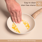 Cream Induction Non-Stick Frying Pan - 18cm, by Nuovva