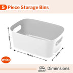 5-Piece Storage Basket Set with Handles (multiple colors)  by Stackzy