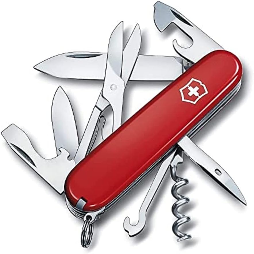 Victorinox Climber Swiss Army Pocket Knife | Medium | 14 Functions | Red & White