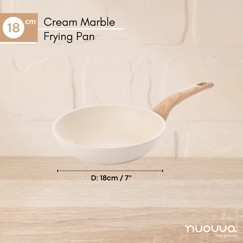 Cream Induction Non-Stick Frying Pan - 18cm, by Nuovva