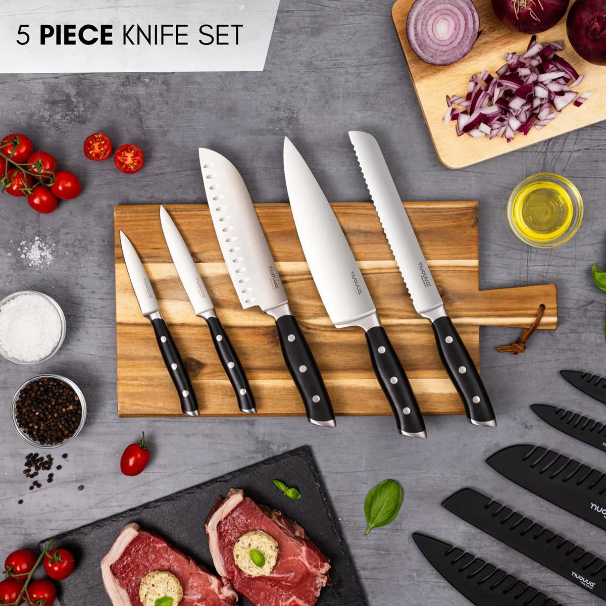 Professional High Carbon Steel Kitchen Single & Sets Knives  (Multiple Variants), by Nuovva