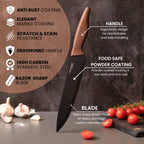 Granite Non-Stick Kitchen Knife Set 5pcs - Multiple Colours, by Nuovva