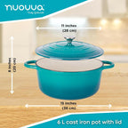 Enamelled Cast Iron Casserole Pot - 28cm - 6L (Multiple Colours Available)