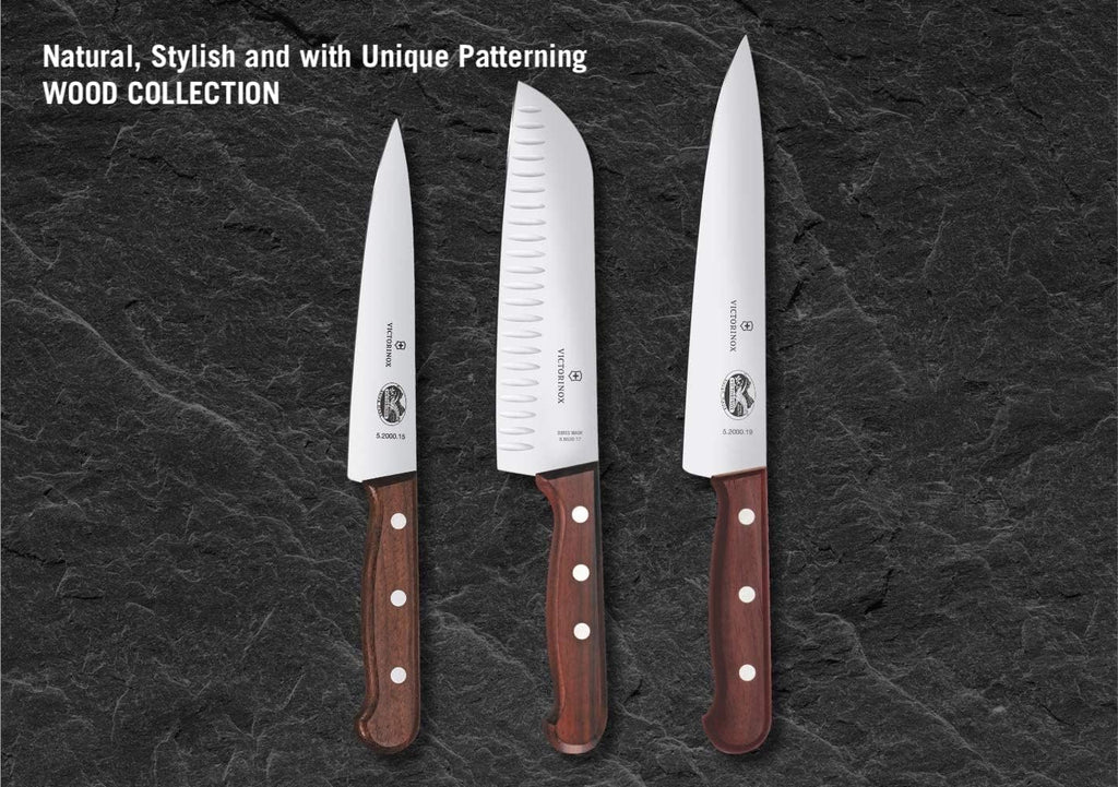 Victorinox Santoku Knife Rosewood with Fluted Edge in Gift Box | Brown