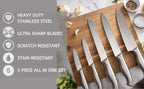 Professional Kitchen Knives - 5 Pieces Stainless Steel Blades - Gift Box, by Nuovva