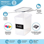 Airtight Kitchen Food Storage Containers, Multiple Sizes - Set of 20Pcs, by Nuovva