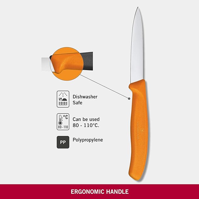Victorinox  Straight Edge Paring Knife | Green, Pink, Yellow and Orange | 8 cm