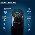 Electric Oscillating Tower Fan - 33 Inches (Black/White)