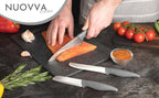 Grey Kitchen Knife Set, Stainless Steel Non-Stick Blades - 3 pieces, by Nuovva