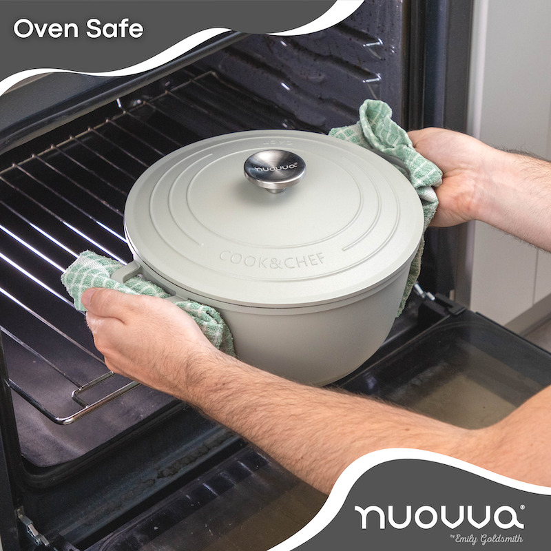 Aluminium Casserole Pot with Lid - 4L - 24cm, (Multiple Colours) by Nuovva