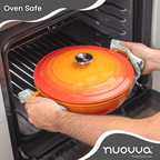 Orange Aluminium Shallow Casserole Pan with Lid - 28cm - 3.9L, by Nuovva