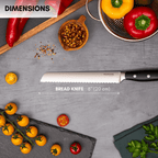 Stainless Steel Serrated Bread Knife - 8 Inch, by Nuovva