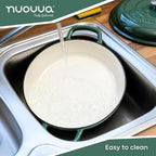 Shallow Cast Iron Dutch Oven Casserole Pot - 3.9L - 30cm (Multiple Colours) by Nuovva