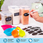 Airtight Kitchen Food Storage Containers, Multiple Sizes - Set of 8 by Nuovva