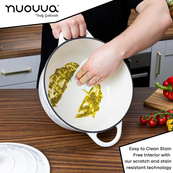 Marble Enamelled Cast Iron Casserole Pot - 28cm - 6L