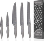 Granite Non-Stick Kitchen Knife Set 5pcs - Multiple Colours, by Nuovva