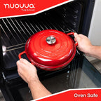 Shallow Cast Iron Dutch Oven Casserole Pot (Multiple Colours & Sizes) by Nuovva