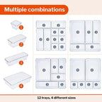 Clear Drawer Organiser Set (Multiple Quantities)  12, 16, 21 & 25 pcs, by Stackzy