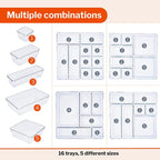 Clear Drawer Organiser Set - 16 pcs, by Stackzy