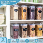 Airtight BPA-Free Cereal Food Storage Containers – 2.5L (Sets of 2,3,4,6 & 8) by Nuovva
