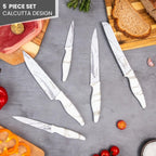 Granite Non-Stick Kitchen Knife Set 5pcs - Multiple Colours, by Nuovva