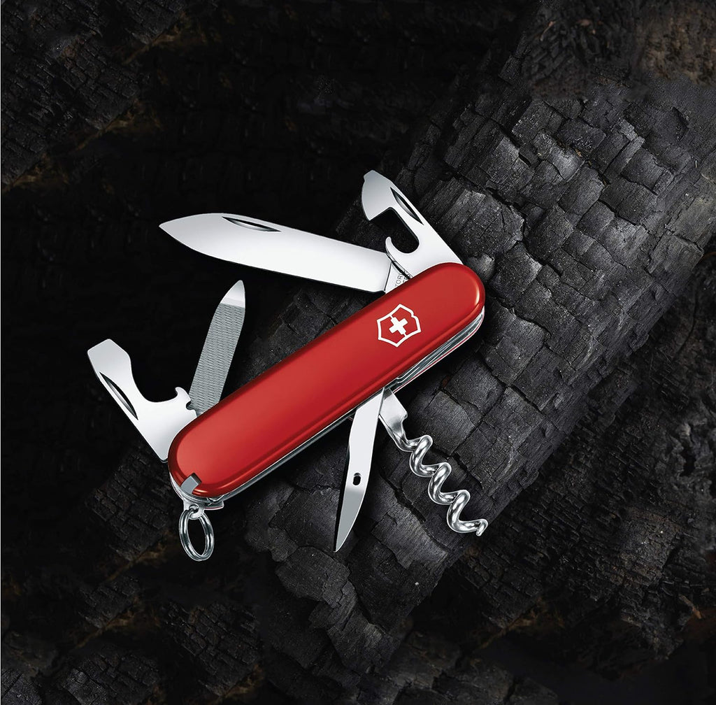 Victorinox Sportsman Swiss Army Pocket Knife | Medium | 13 Functions | Red