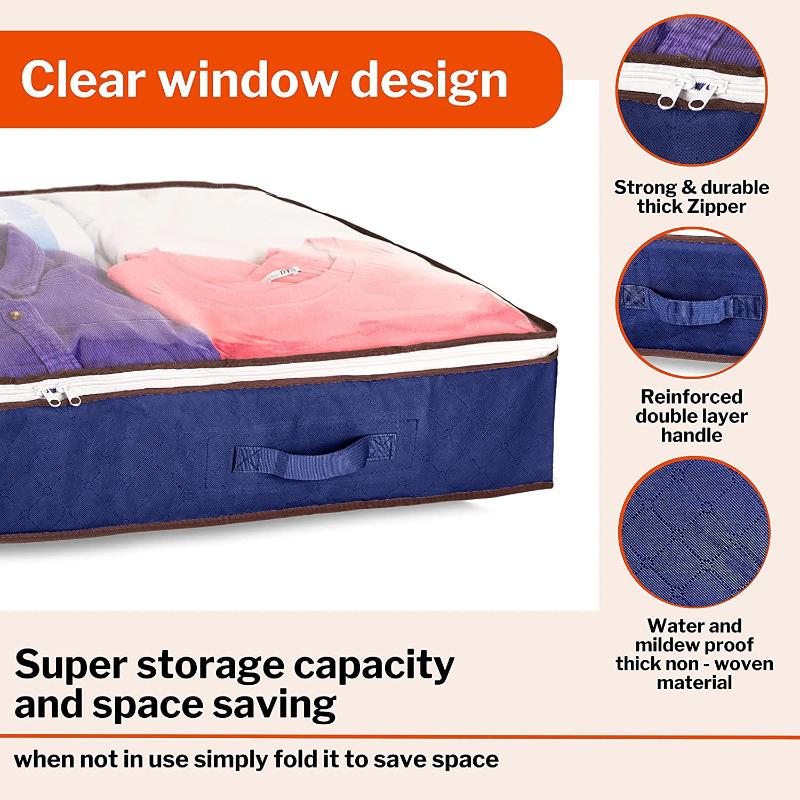 Underbed Storage Bags/Organiser | 75L [Multiple Colours], [3 Pcs, 5Pcs]