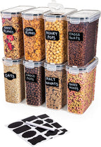 Airtight BPA-Free Cereal Food Storage Containers – 2.5L (Sets of 2,3,4,6 & 8) by Nuovva