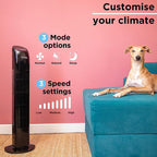 Electric Oscillating Tower Fan - 33 Inches (Black/White)