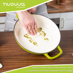 Shallow Cast Iron Dutch Oven Casserole Pot - 3.9L - 30cm (Multiple Colours) by Nuovva