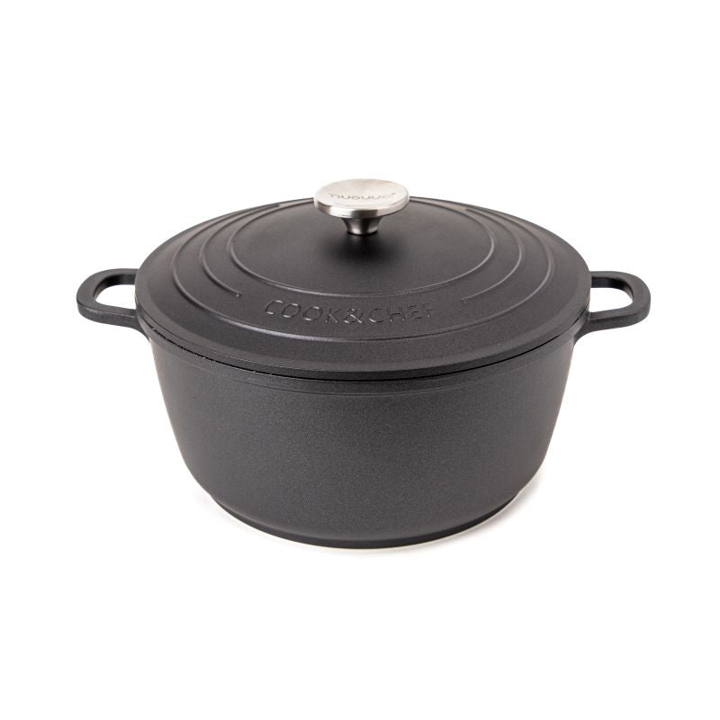 Aluminium Casserole Pot with Lid - 4L - 24cm, (Multiple Colours) by Nuovva