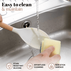 17pcs Cream Kitchen Utensil & Knife Set with Block & Chopping Board, By Nuovva