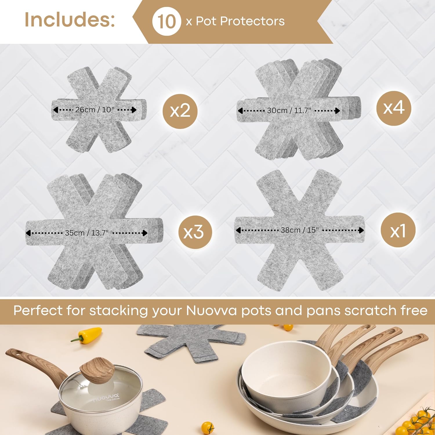 35pcs Cream Kitchen Cookware & Kitchen Knife Set