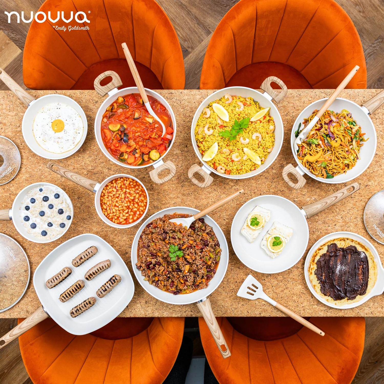 35pcs Kitchen Cookware & Kitchen Knife Set (Multiple Colours)