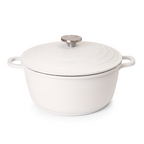 Cream Aluminium Casserole Pot with Lid - 4L - 24cm, by Nuovva