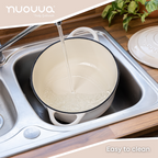 Cream Cast Iron Dutch Oven, Casserole Pot - 28cm, 6L